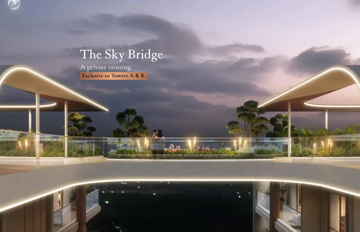 The sky bridge linking towers A and B